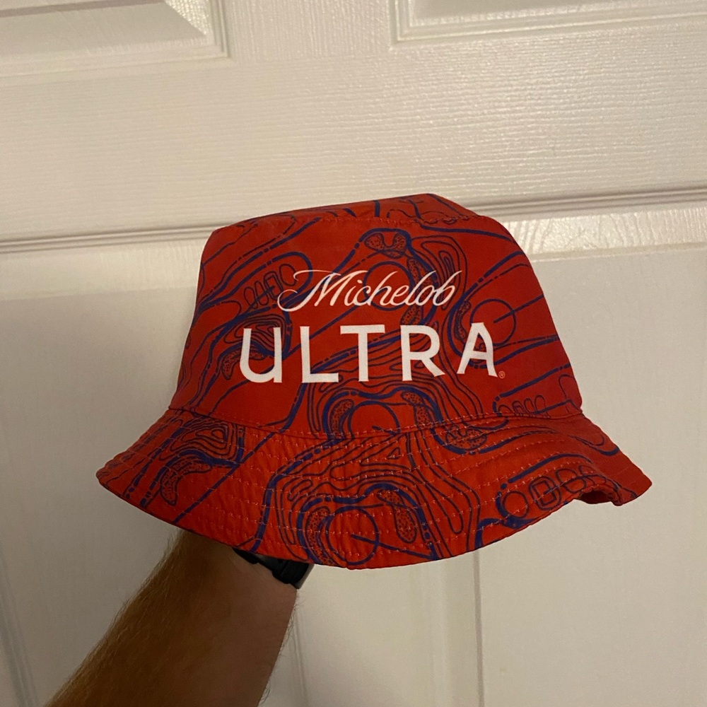 Michelob ultra bucket hat, red one size fits all